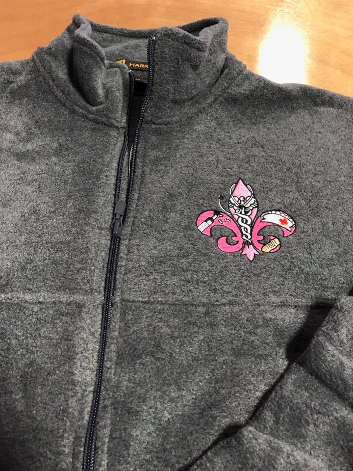 Custom Embroidered Fleur de Nurse Full Zip Fleece