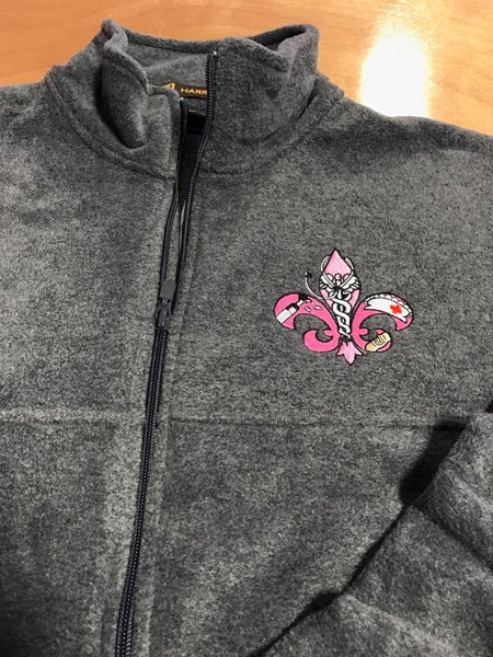 Custom Embroidered Fleur de Nurse Full Zip Fleece