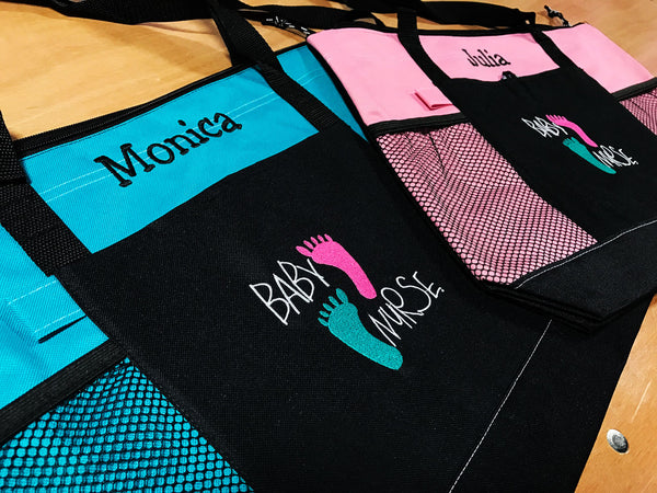 Custom Embroidered "Baby Nurse" Tote